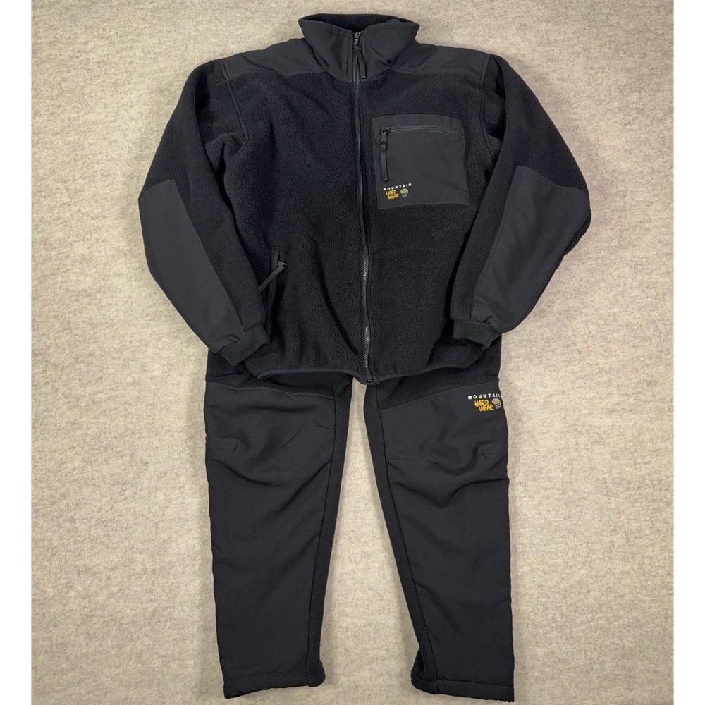 Mountain Hardwear Monkey Man Fleece Jacket/Pants Mens M Black Full Zip USA Made